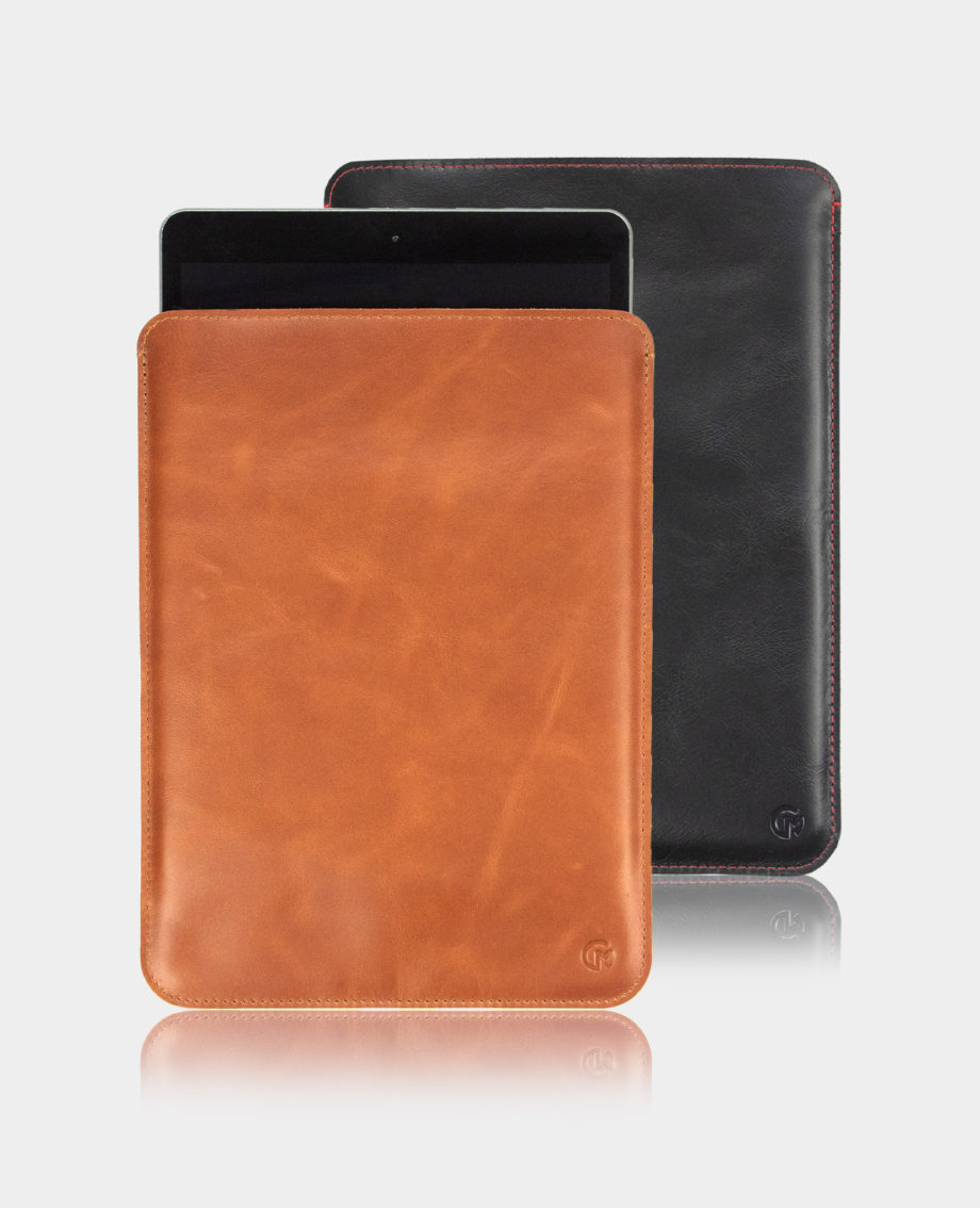 iPad 10.2 Leather Sleeve Tan and Black