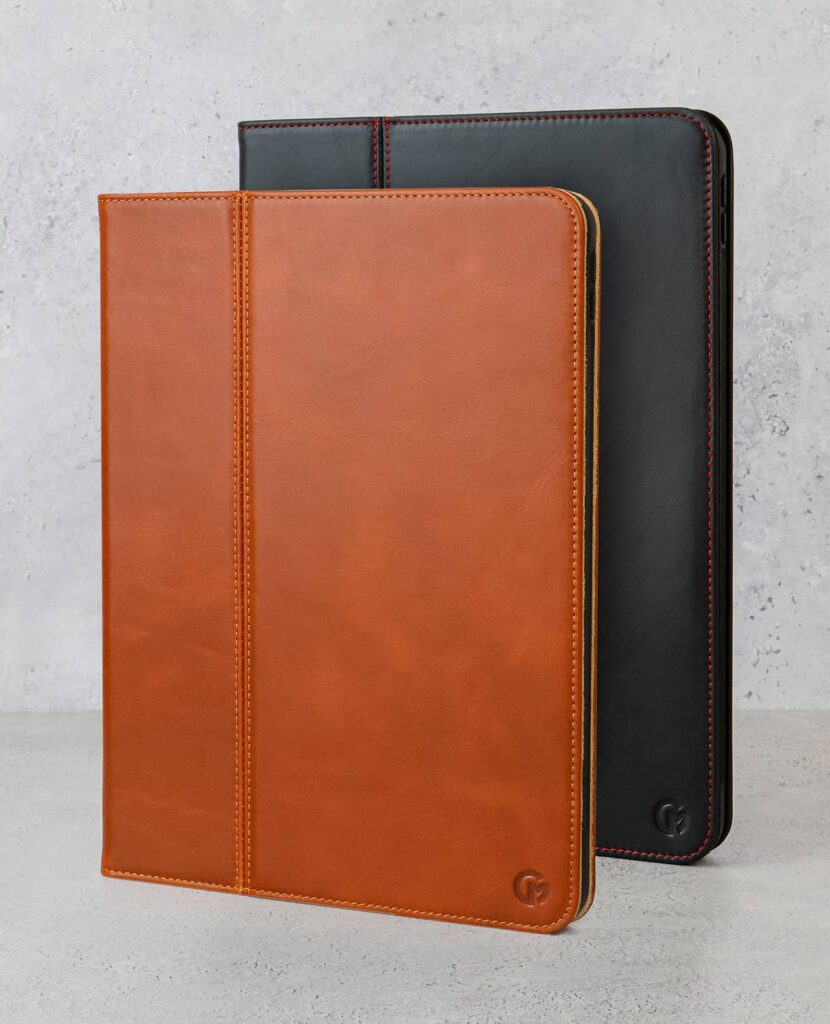 Casemade 10.2 7th 8th 9th gen Leather iPad Case in black and tan
